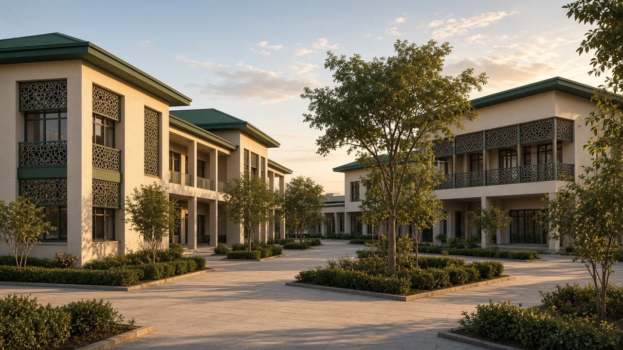 Al-Furqan campus at golden hour
